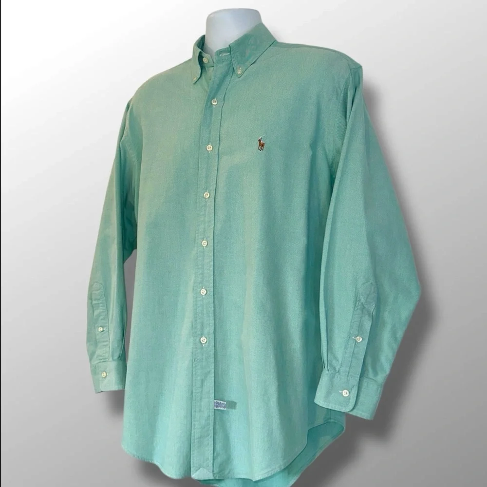 Ralph Lauren Yarmouth Button-Down Shirt L/S Mint Green Oxford 16 X 33